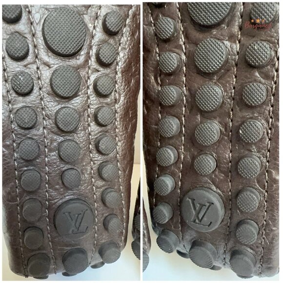 Auth Louis Vuitton Gloria Brown Monogram Leather Loafers EU N37 US 6 - Picture 5 of 12